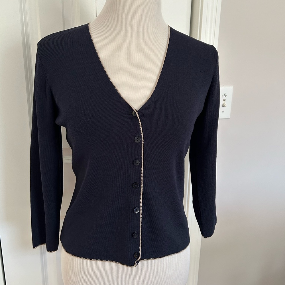 Outfit JPR crochet Embellished Cardigan Navy Size PM classic simple professional